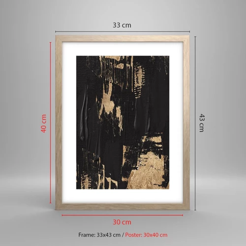 Poster in light oak frame - Touch Mark - 30x40 cm