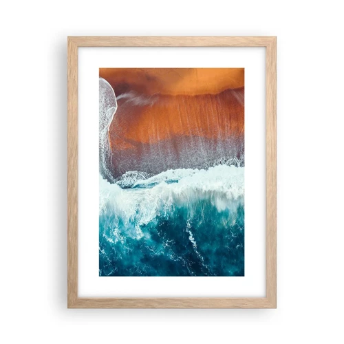 Poster in light oak frame - Touch of the Ocean - 30x40 cm