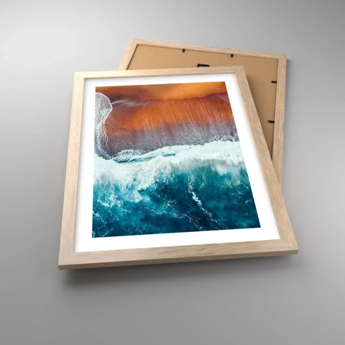 Poster in light oak frame - Touch of the Ocean - 30x40 cm