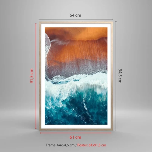 Poster in light oak frame - Touch of the Ocean - 61x91 cm