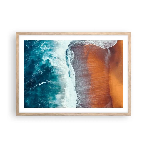 Poster in light oak frame - Touch of the Ocean - 70x50 cm