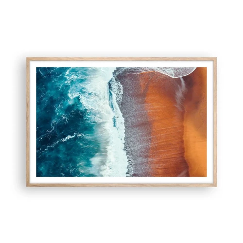 Poster in light oak frame - Touch of the Ocean - 91x61 cm