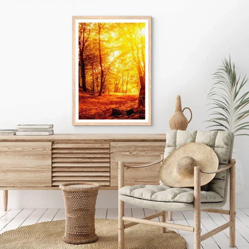 Poster in light oak frame - Towards Golden Plain - 30x40 cm