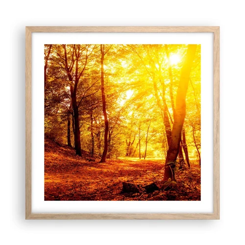 Poster in light oak frame - Towards Golden Plain - 50x50 cm