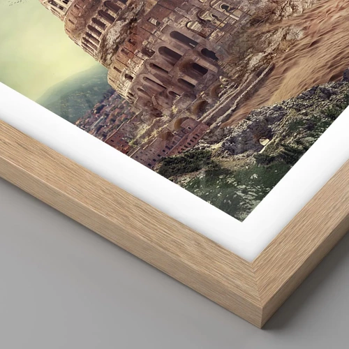 Poster in light oak frame - Tower of Babel - 50x70 cm