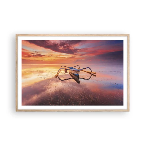 Poster in light oak frame - Tranquility of Tropical Evening - 91x61 cm