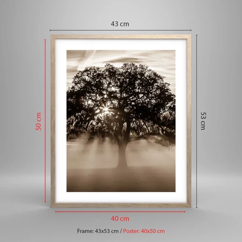 Poster in light oak frame - Tree of Good Knowledge - 40x50 cm