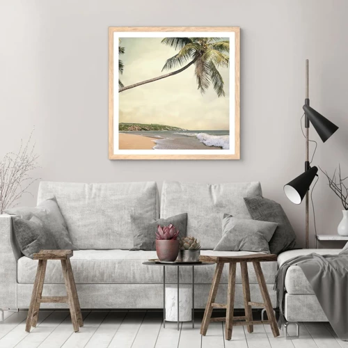 Poster in light oak frame - Tropical Dream - 30x30 cm