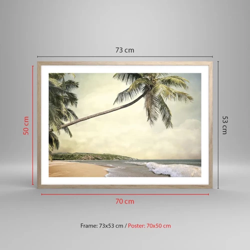Poster in light oak frame - Tropical Dream - 70x50 cm
