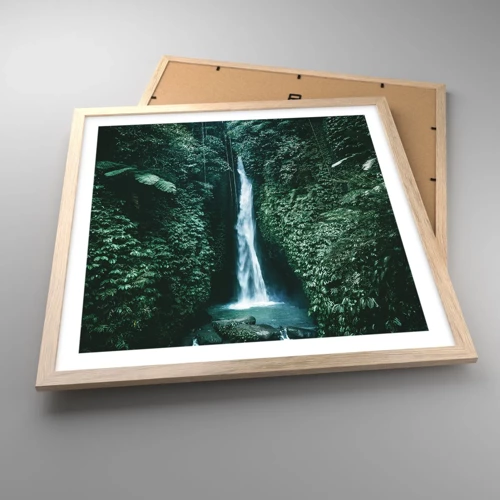 Poster in light oak frame - Tropical Spring - 50x50 cm