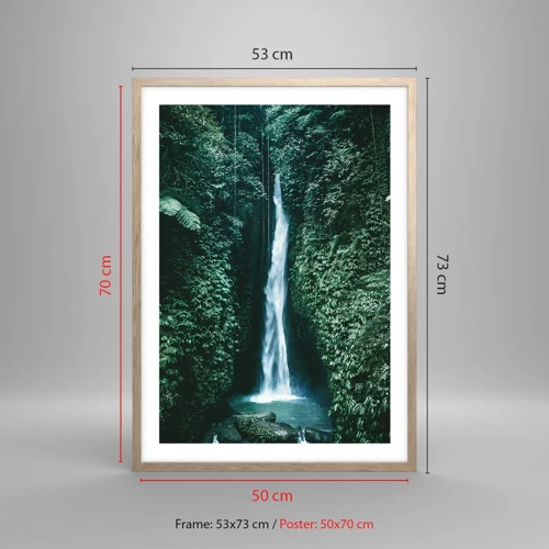 Poster in light oak frame - Tropical Spring - 50x70 cm