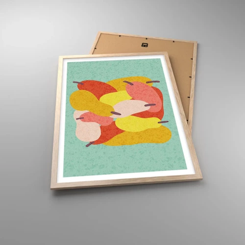Poster in light oak frame - Try Summer Sun - 50x70 cm