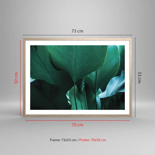 Poster in light oak frame - Turned towards Light - 70x50 cm