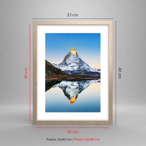 Poster in light oak frame - Two Worlds - 30x40 cm