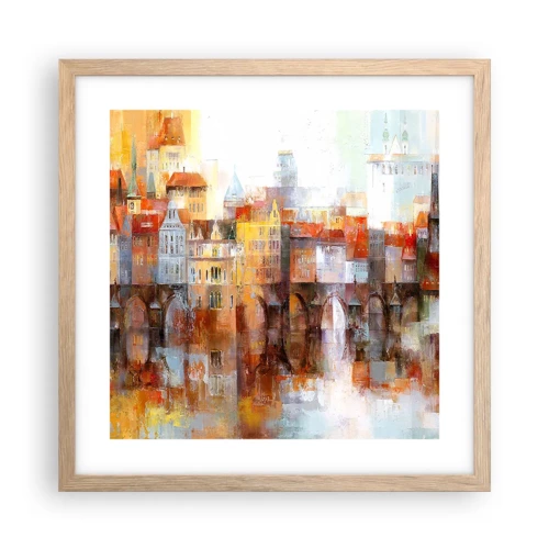 Poster in light oak frame - Under The Bridge It Is Also Pretty - 40x40 cm