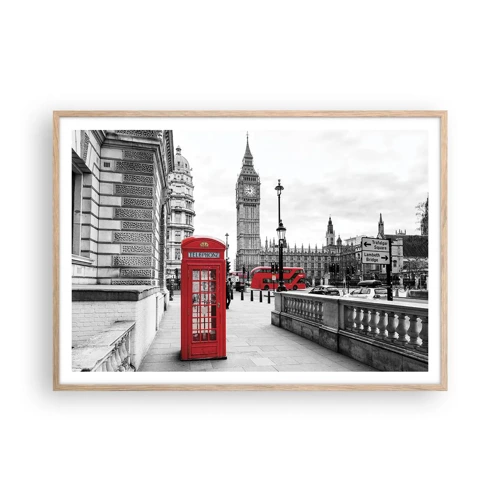 Poster in light oak frame - Undoubtedly London - 100x70 cm