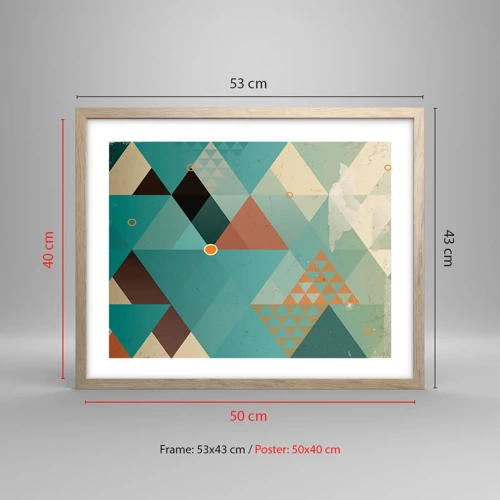 Poster in light oak frame - Unity in Multitude, Multitude of Unity - 50x40 cm