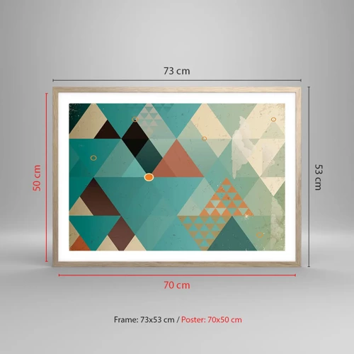 Poster in light oak frame - Unity in Multitude, Multitude of Unity - 70x50 cm