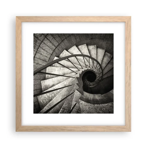 Poster in light oak frame - Up the Stairs and Down the Stairs - 30x30 cm
