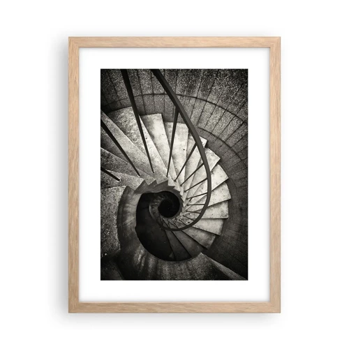 Poster in light oak frame - Up the Stairs and Down the Stairs - 30x40 cm