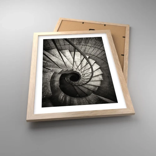 Poster in light oak frame - Up the Stairs and Down the Stairs - 30x40 cm