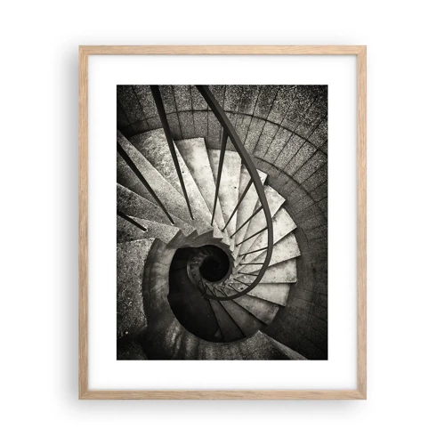 Poster in light oak frame - Up the Stairs and Down the Stairs - 40x50 cm