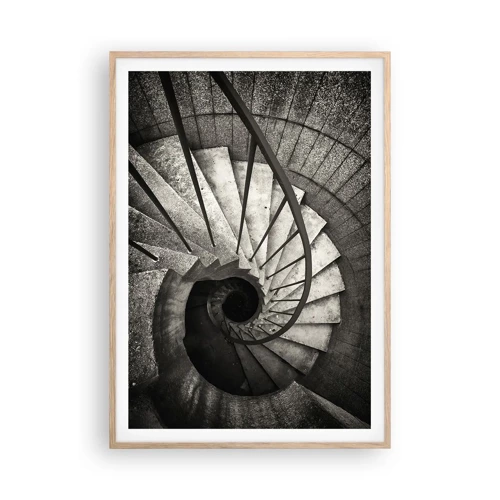 Poster in light oak frame - Up the Stairs and Down the Stairs - 70x100 cm