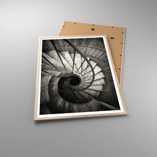 Poster in light oak frame - Up the Stairs and Down the Stairs - 70x100 cm