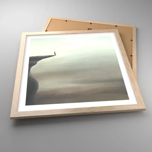 Poster in light oak frame - Upwards, Naturally! - 40x40 cm