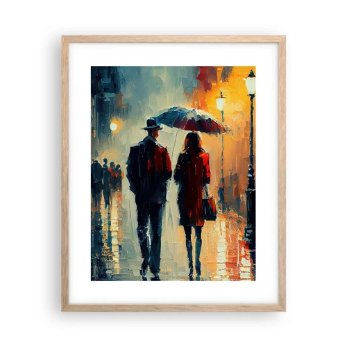 Poster in light oak frame - Urban Love Story - 40x50 cm