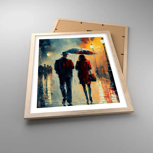 Poster in light oak frame - Urban Love Story - 40x50 cm