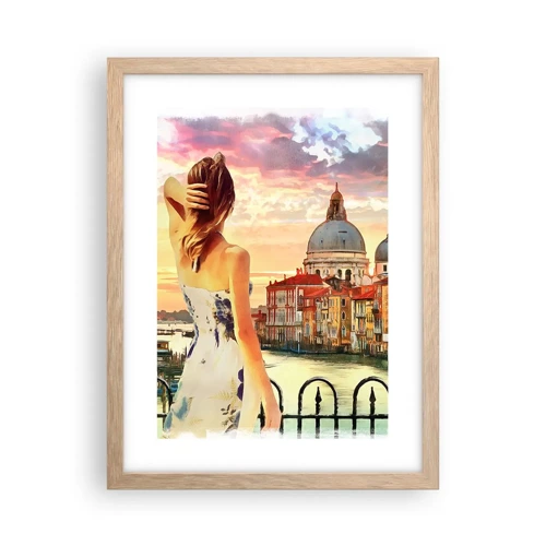 Poster in light oak frame - Venice Adventure - 30x40 cm