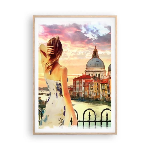 Poster in light oak frame - Venice Adventure - 70x100 cm