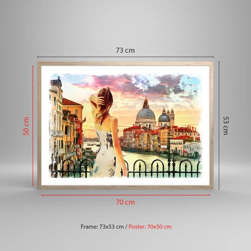 Poster in light oak frame - Venice Adventure - 70x50 cm