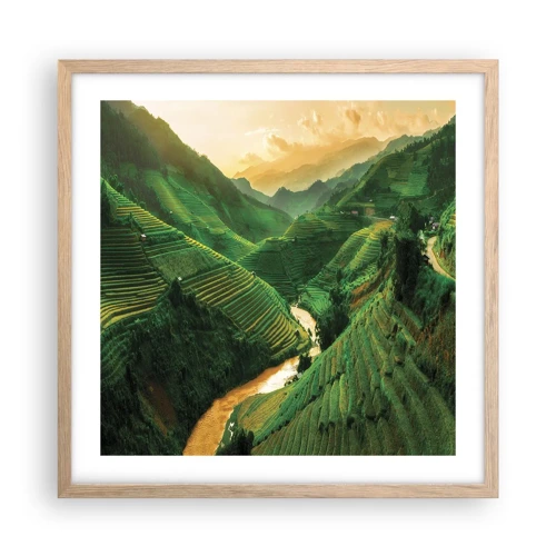 Poster in light oak frame - Vietnamese Valley - 50x50 cm