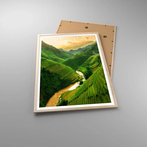 Poster in light oak frame - Vietnamese Valley - 61x91 cm