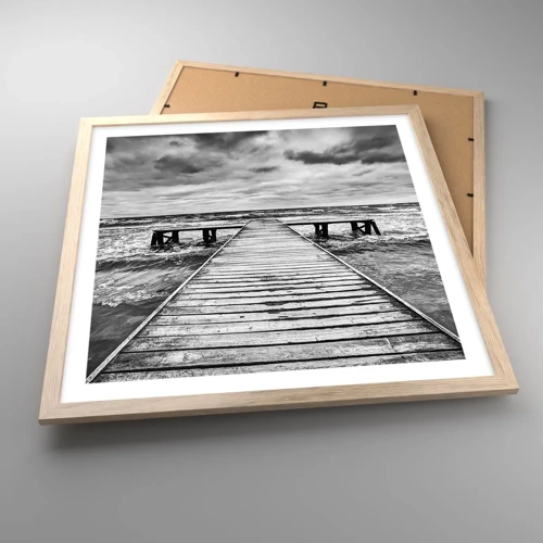 Poster in light oak frame - Waiting for the Wind to Blow away - 50x50 cm