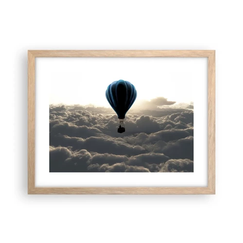 Poster in light oak frame - Wanderer above Clouds - 40x30 cm