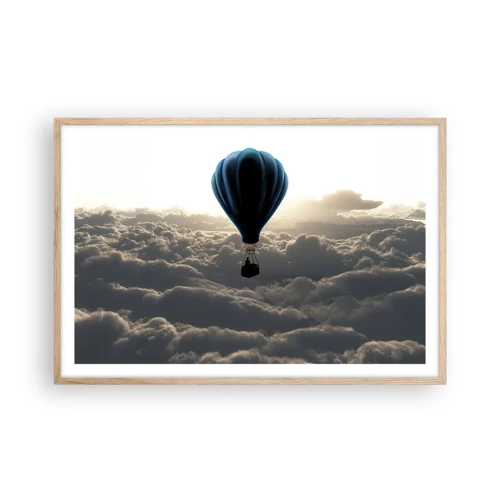 Poster in light oak frame - Wanderer above Clouds - 91x61 cm