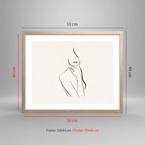 Poster in light oak frame - Wave of Melancholy - 50x40 cm