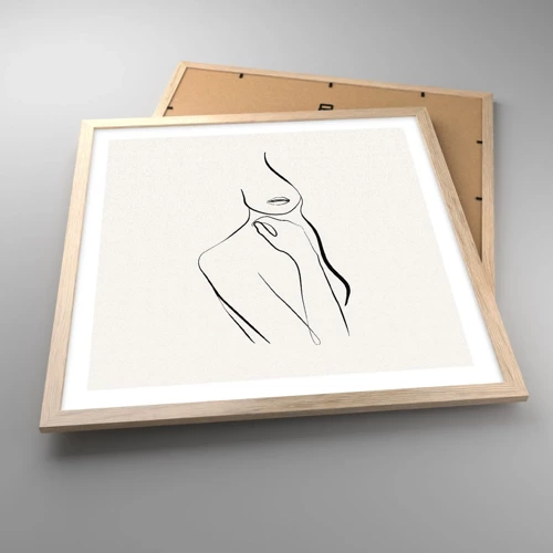 Poster in light oak frame - Wave of Melancholy - 50x50 cm