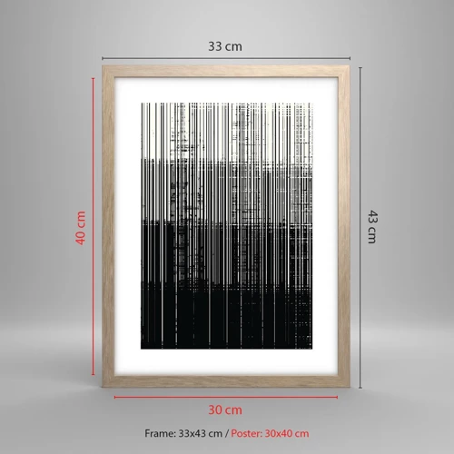 Poster in light oak frame - Waves and Vibrations - 30x40 cm