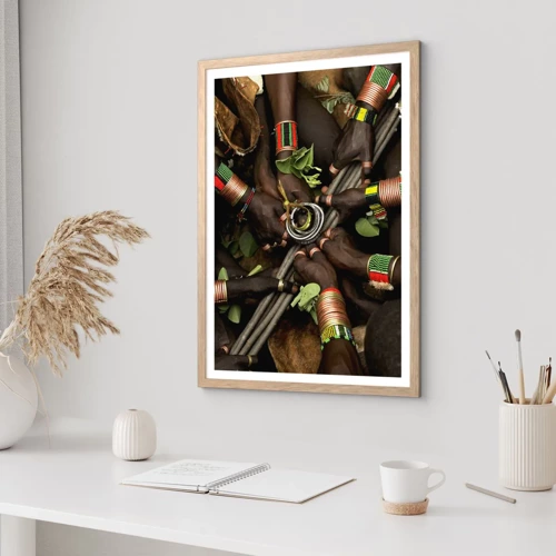 Poster in light oak frame - We Are Together - 30x40 cm