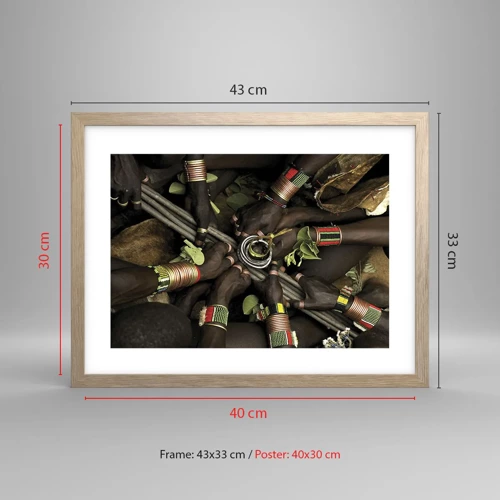 Poster in light oak frame - We Are Together - 40x30 cm