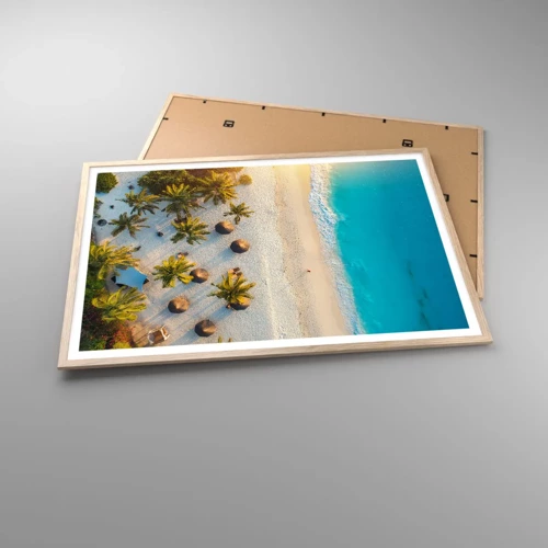 Poster in light oak frame - Welcome to Paradise - 100x70 cm