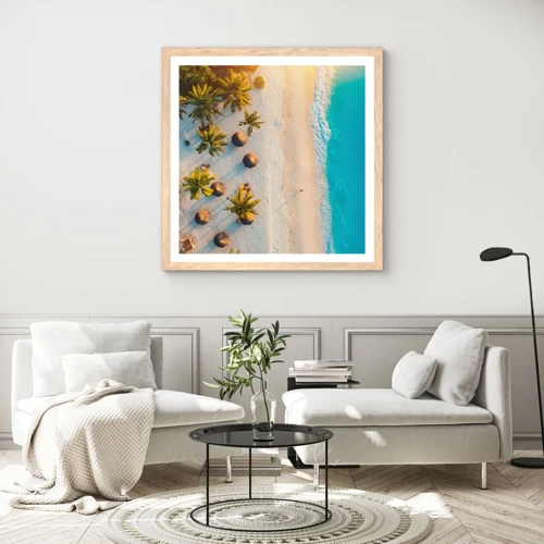 Poster in light oak frame - Welcome to Paradise - 30x30 cm