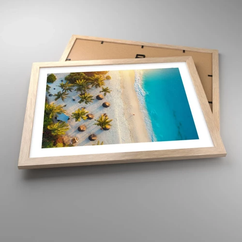 Poster in light oak frame - Welcome to Paradise - 40x30 cm