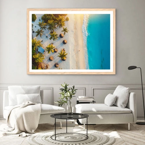 Poster in light oak frame - Welcome to Paradise - 40x30 cm