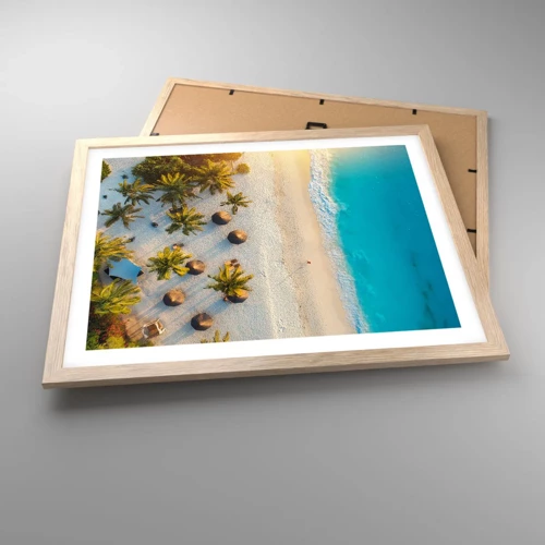 Poster in light oak frame - Welcome to Paradise - 50x40 cm