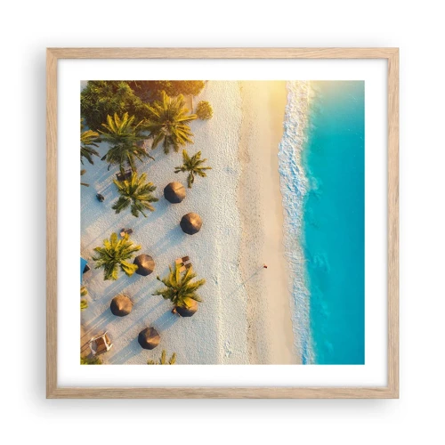 Poster in light oak frame - Welcome to Paradise - 50x50 cm